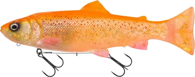 Savage Gear 3D Line Thru Pulsetail Trout Softbaits 25cm 185g 0.3–3m Slow Sinking Clear Golden Albino