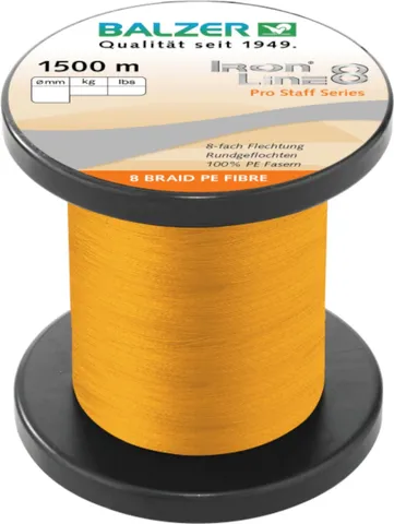 Balzer Ironline 8x orange Braided Line 0.18mm 12.7kg 1500m