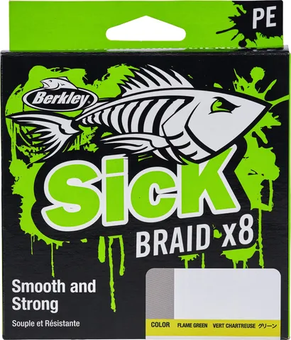 Berkley Sick Braid Braided Fishing Line 0.23mm 23.6kg 300m Flame Green