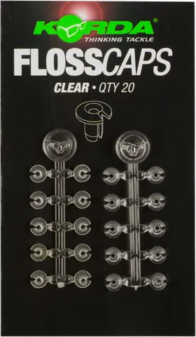 Korda Floss Caps Rig Accessories Clear 20pc
