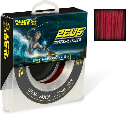 Black Cat Zeus Universal Leader 0.60mm 70m 85kg Red