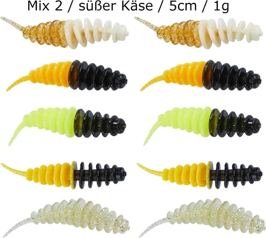 Balzer Trout Collector Forellenwürmer 5cm Mix 2 Süßer Käse