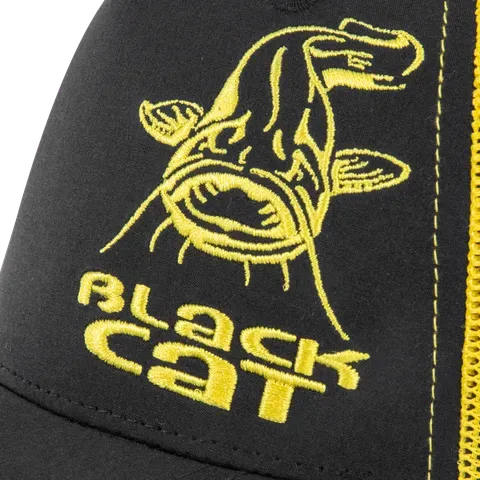 Black Cat Black and Yellow Trucker Cap