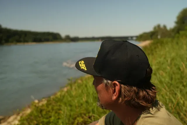 Black Cat Black Flat Peak Cap 50% Polyester / 50% Cotton