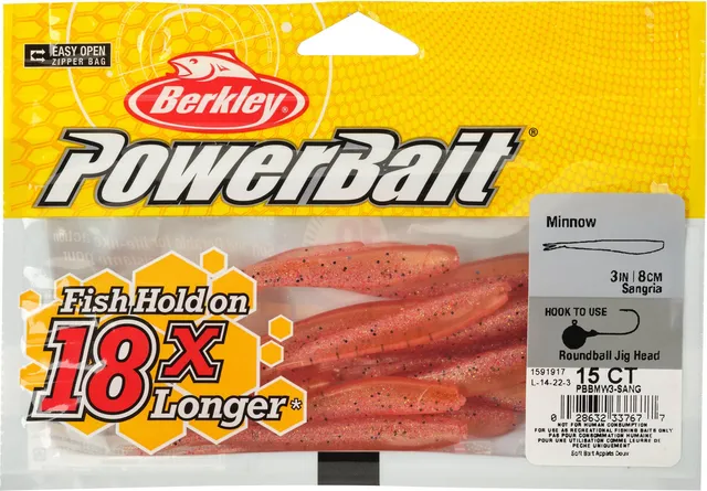 Berkley PowerBait® Minnow Softbait PBBMW4-SANG 10cm Sangria