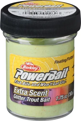 Berkley PowerBait Natural Glitter Forellenteig Sunshine Yellow Glitter / Knoblauch