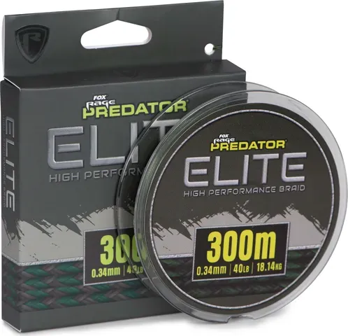 Fox Rage Predator Elite Braid Braided Line 60lb 0.41mm 27kg 300m Dark Green