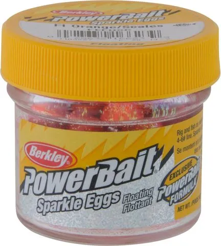 Berkley Sparkle Power Eggs Floating Magnum 12pc 14g 0.48cm Fluorescent Orange With Scales