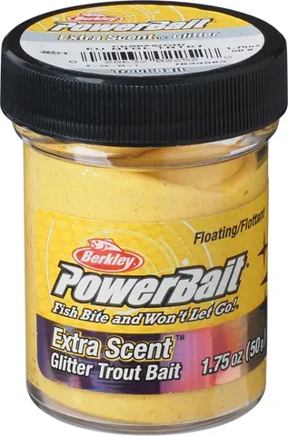 Berkley PowerBait Natural Glitter Forellenteig Cheese Glitter / Käse