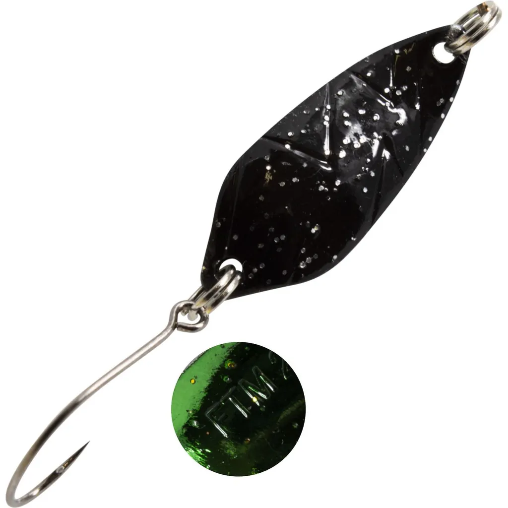FTM Spoon Strike Blinker 2.1g Schwarz Glitter Grün Glitter