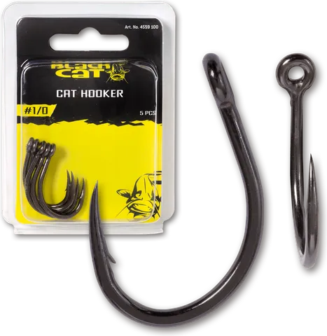 Black Cat Cat Hooker Haken #1/0 5pcs DG