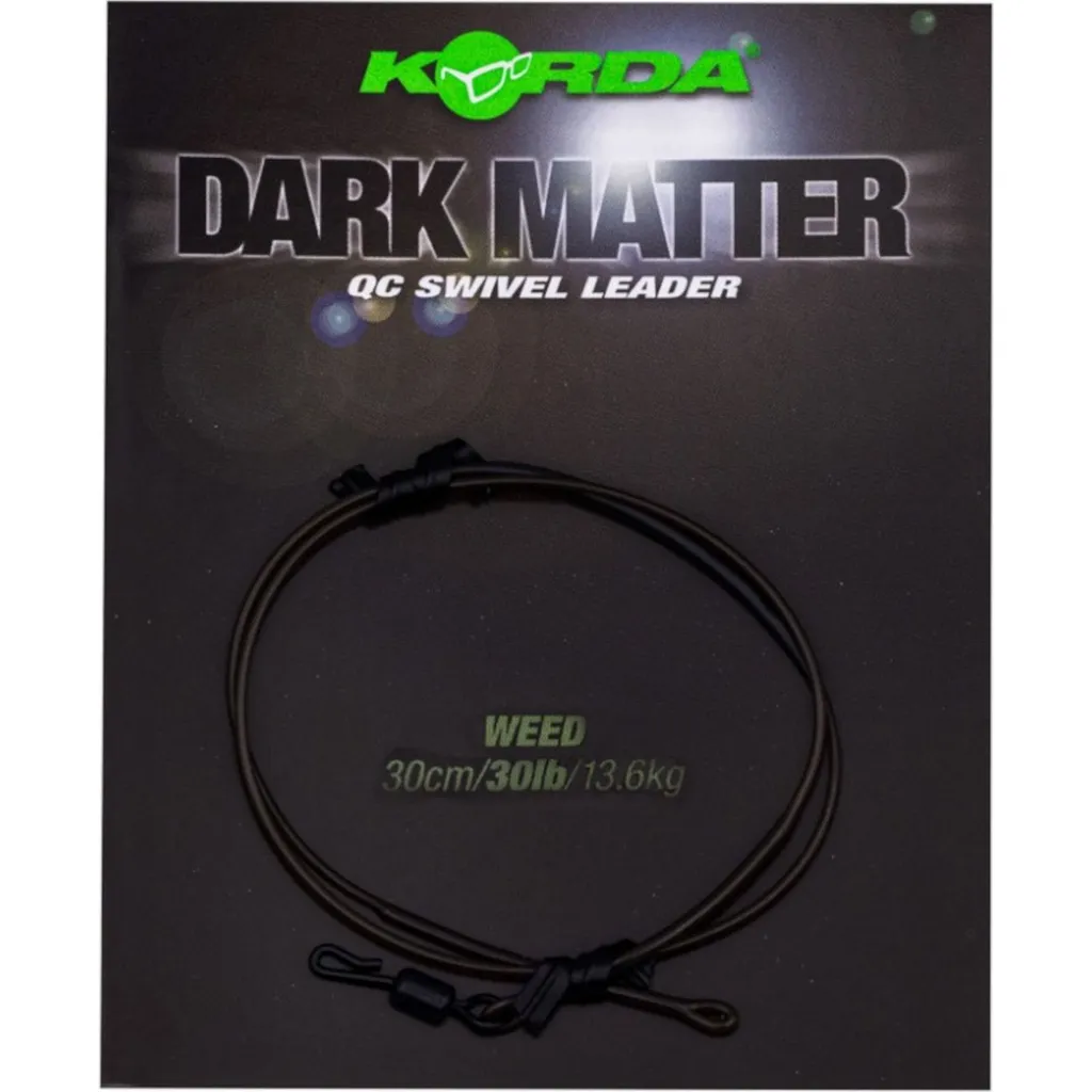 Korda Dark Matter Leader QC Swivel #8 30cm 13.6kg Weed