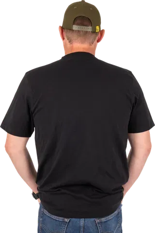 Black Cat Distressed Logo Black Tee XL