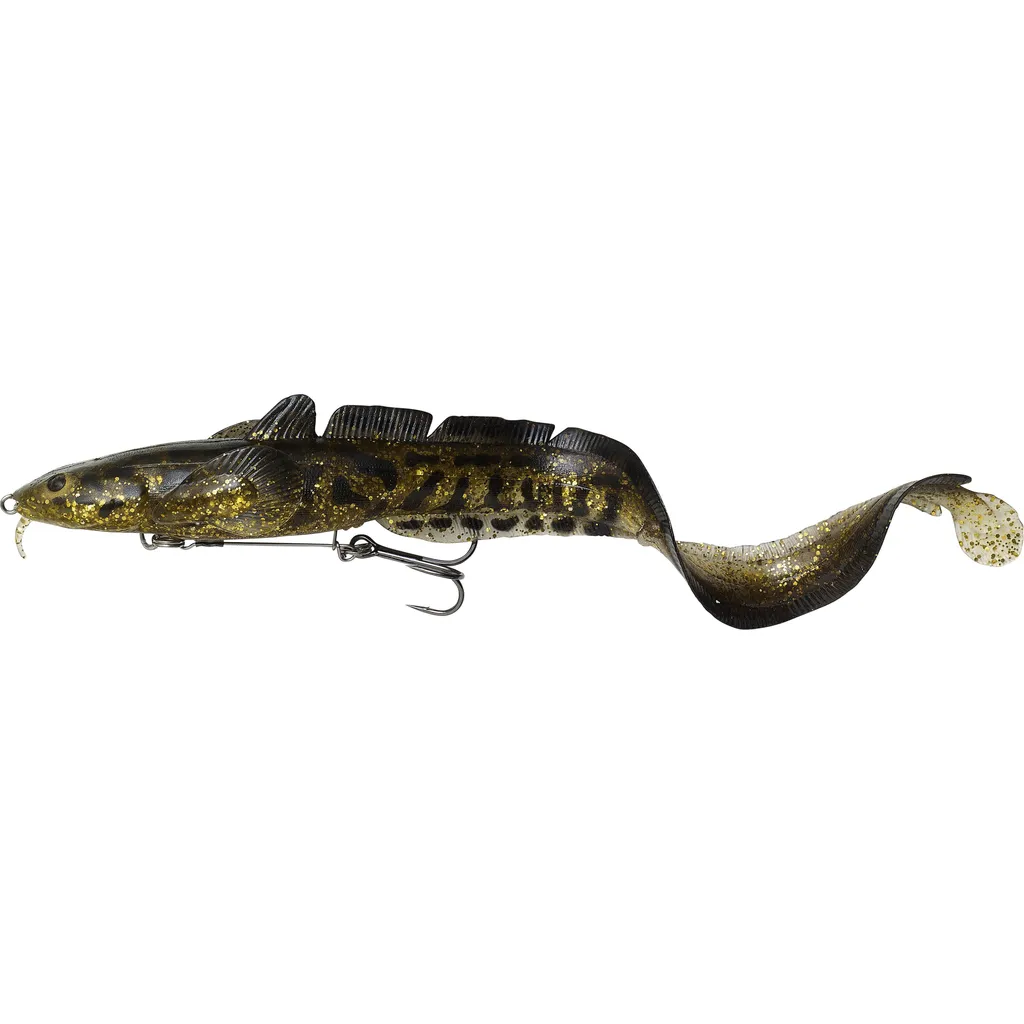 Savage Gear 3D Burbot Shallow Gummifische 25cm 70g Gold Burbot UV