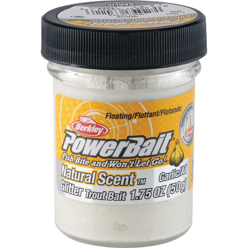 Berkley PowerBait Natural Glitter Trout Bait Softbaits BGTGW2 16cm 50g White Garlic