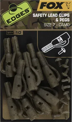 Fox Edges Camo Lead Clip + Pegs Size 7 10pcs