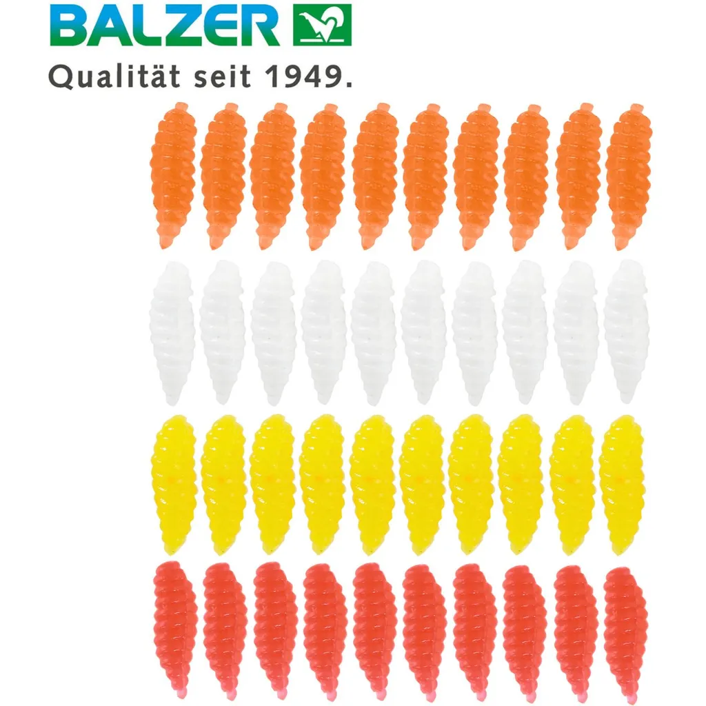Balzer Soft Pinkies Gummiköder 40 Gummimaden 1cm Multicolor