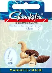 Gamakatsu Maggots 1010B Fertige Rigs 10pcs 45cm Bronzefarben