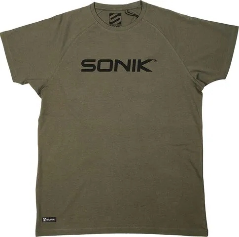 Sonik Raglan Tee Green T-Shirt 100% Cotton