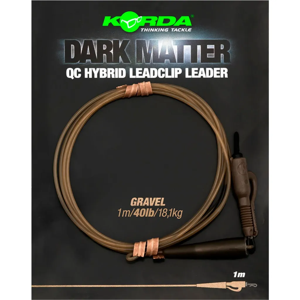Korda Dark Matter Leader QC Hybrid Clip 100cm 18.1kg Gravel