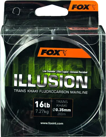 Fox Edges Illusion Soft Main Line Fluorocarbon Line 0.35mm 7.27kg 200m Trans Khaki