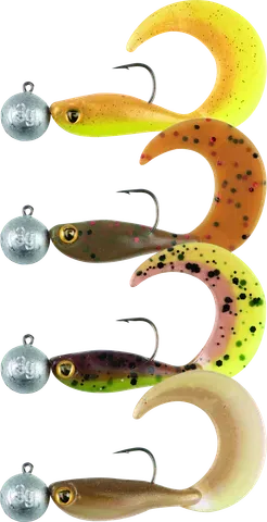 Fox Rage Micro Grub Tail Mixed UV Colour Pack 3g 4 Pieces 4cm Soft Bait