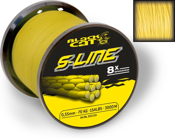 Black Cat S-Line Braided Line 0.38mm 3000m 40kg Yellow