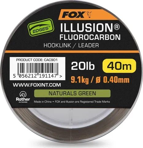 Fox Edges Illusion Fluorocarbon 0.40mm 9.1kg 40m Naturals Green