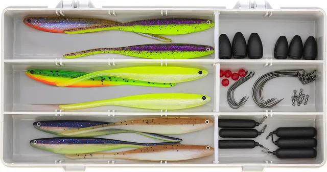 Westin Zander Box Köder-Set 44Pcs 11cm Dropshot + Texas & Carolina Softbait