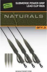 Fox Edges Naturals Submerge Power Grip Lead Clip Leaders 13.61kg 75cm