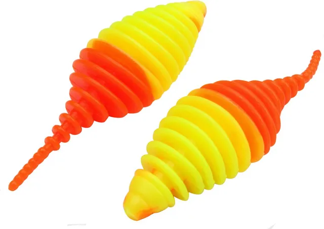FTM Omura Baits Pongo Gummiköder 6.5cm Neongelb/Neonorange Krill
