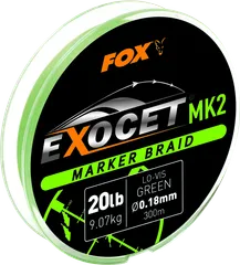 Fox Exocet MK2 Marker Braid 0.18mm 9kg 300m Green
