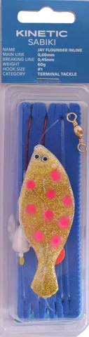 Kinetic Sabiki Jay Flounder Inline Vorfachmontage 120g 110cm #1 Glow/Pink Dots