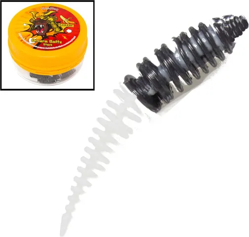 FTM Omura Baits Hero Banane Gummiköder 5cm Schwarz-Weiß