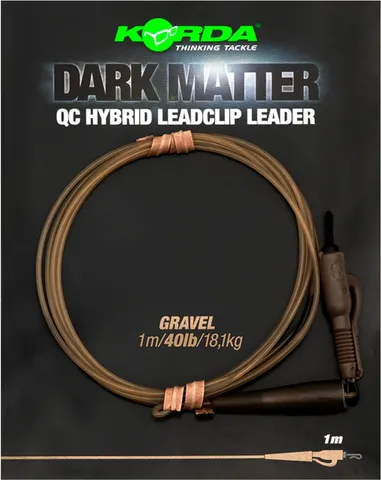 Korda Dark Matter Leader QC Hybrid Clip 100cm 18.1kg Gravel