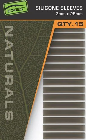 Fox Edges Natural Silicone Sleeves 3mm 2.5cm 15pcs