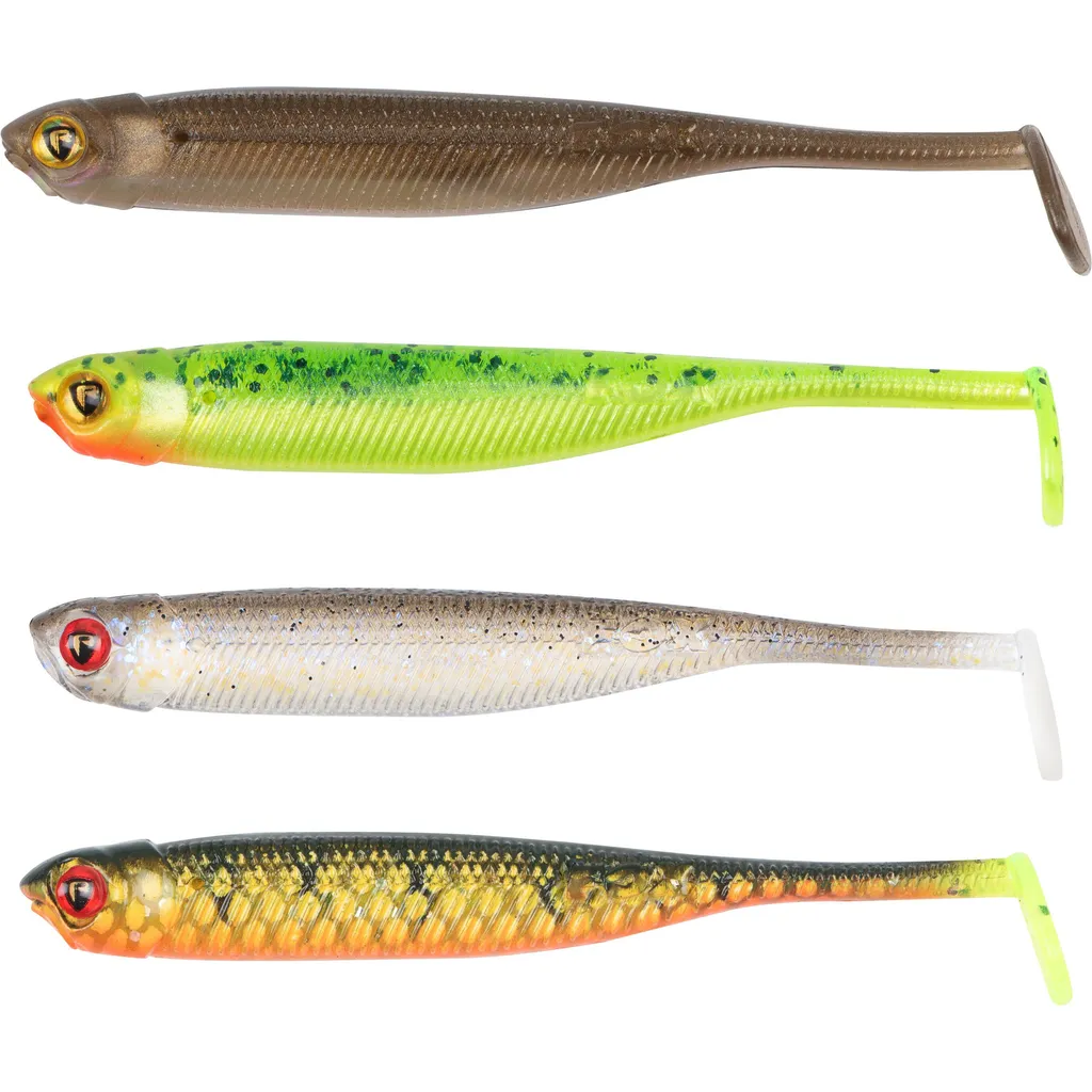 Fox Rage Mini Tiddler Gummifische 8cm 4Stk. UV Natural Perch UV Wakasagi UV Electric Flash UV Lemon Tiger