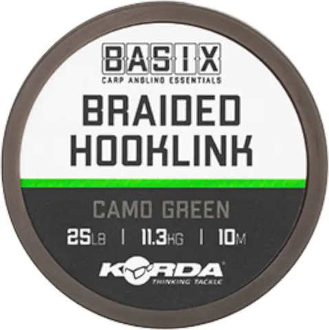 Korda Basix Braided Hooklink Camo Green 11.3kg