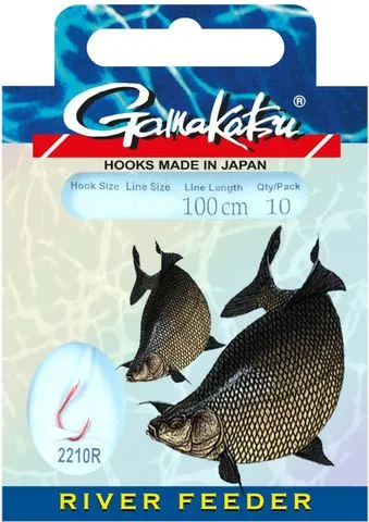 Gamakatsu Bream River Feeder Hooks LS-2210 10pcs 100cm Red