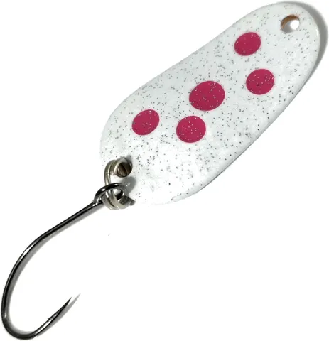 Troutwerk Spoon 2.8cm 3g Weiß/Pinke Punkte