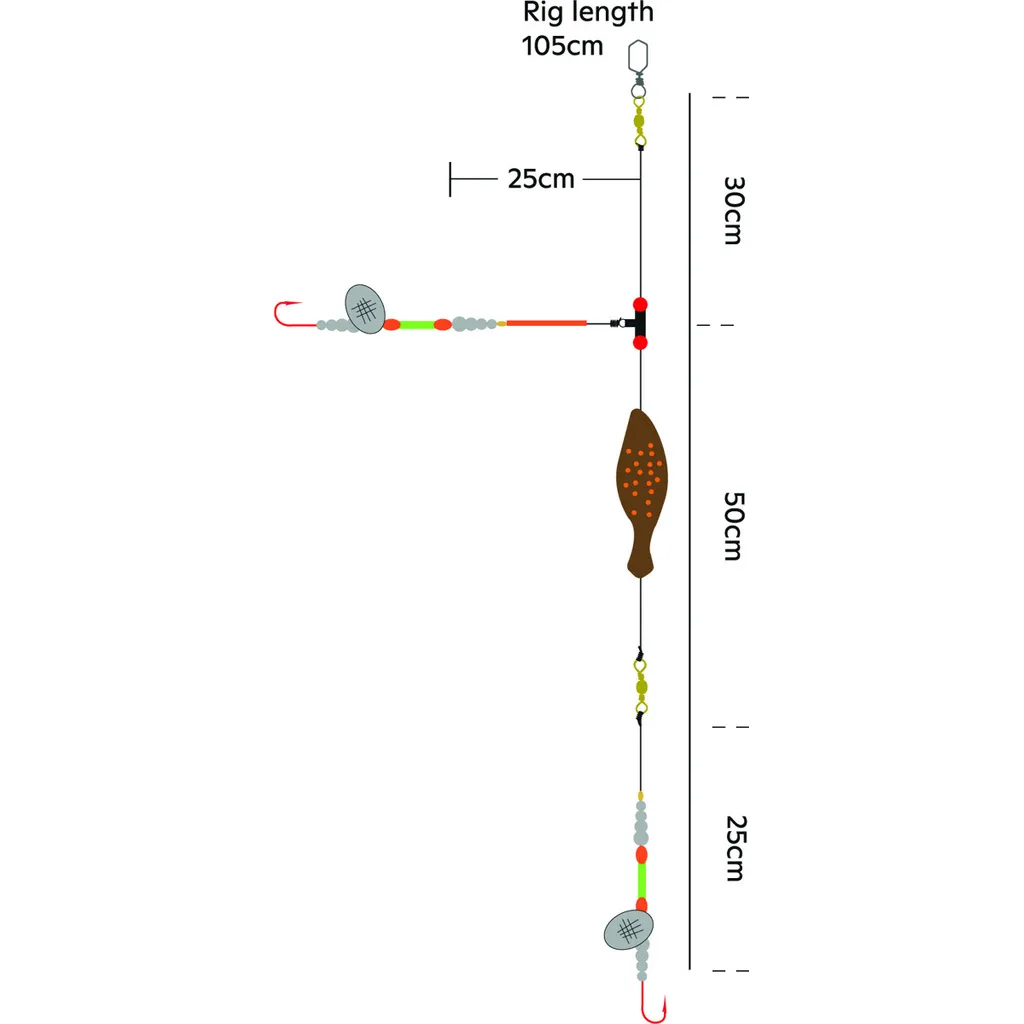 Kinetic Sabiki Flatdab Lightstick Fertigmontage 60g 110cm #2 Red/Brown