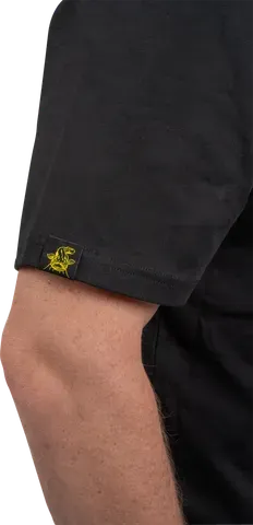 Black Cat Logo Black T-Shirt Large