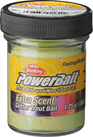 Berkley PowerBait Natural Glitter Forellenteig Garlic Glitter / Knoblauch