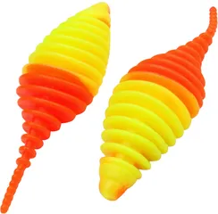 FTM Omura Baits Pongo Junior Gummiköder 4cm Neon Gelb/Neon Orange Krill