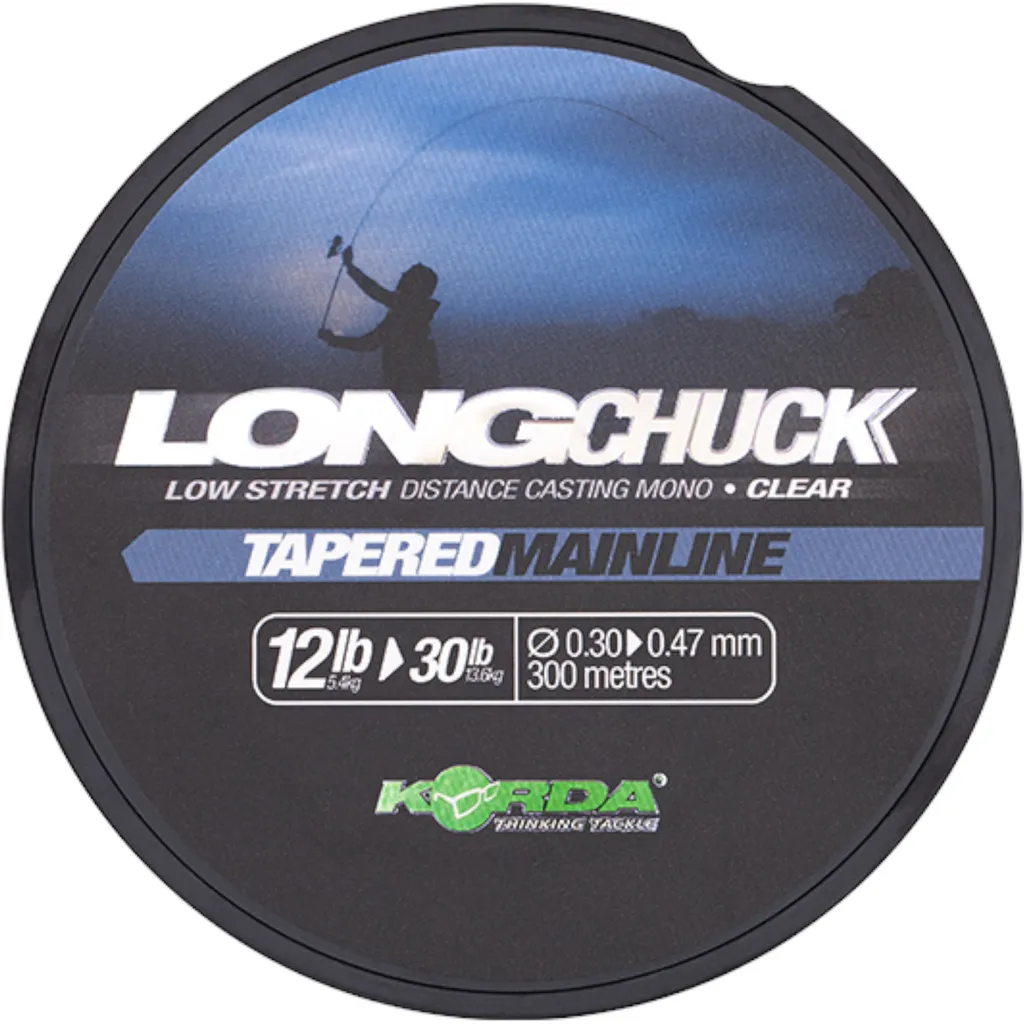 Korda Long Chuck Tapered Mainline Monofile Angelschnur 0.30–0.47mm 5.44–13.61kg 300m