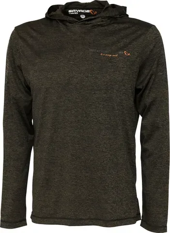 Savage Gear Fighter Stretch Hoodie M Burnt Olive Melange