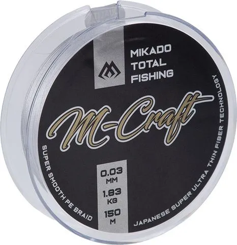 Mikado M-Craft Braid - 0.08mm, 4.51kg, 150m, Steel Gray, 1 spool