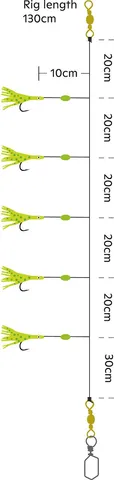 Kinetic Sabiki Micro Octopus Slim Fertigvorfach 220 130cm 0.6kg #3/0 Red UV