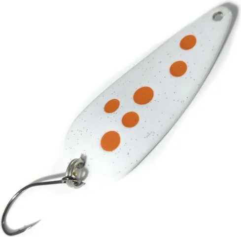 Troutwerk Spoon 4cm 5g White/Orange Dots Single Hook
