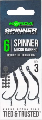 Korda Spinner Hook Sections Spinner Barbless #6